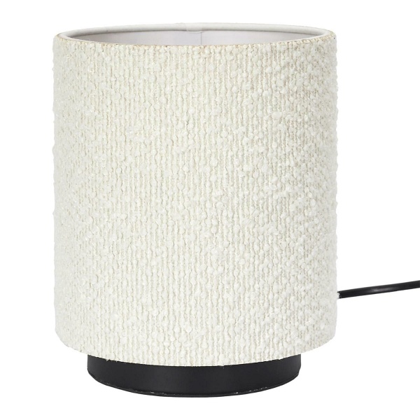 Lampa stołowa z kloszem boucle biała - Intesi