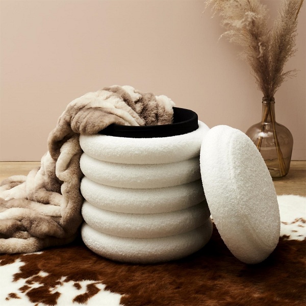 Pufa Freya z funkcją przechowywania biała - Intesi