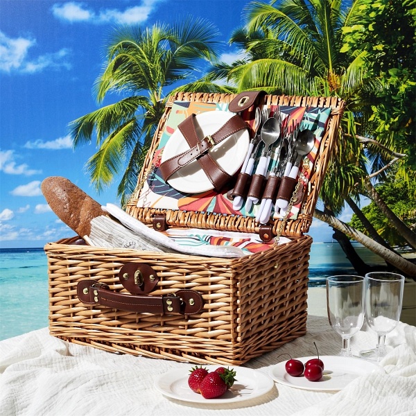 Kosz piknikowy Exotic 4-osobowy z wyposażeniem - Intesi