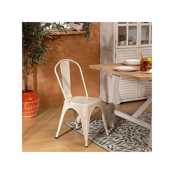 Krzesło Paris Edge metalowe kremowe - Nordivo