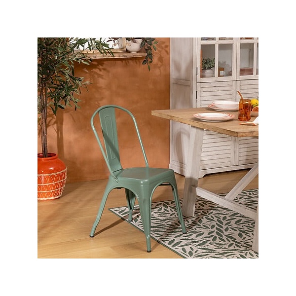 Krzesło Paris Edge metalowe oliwkowe - Nordivo