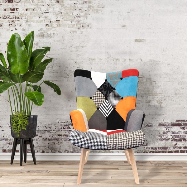 Fotel uszak Helsinki multikolor patchwork - Intesi