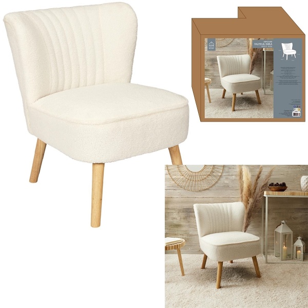 Fotel Erika biały boucle - Intesi