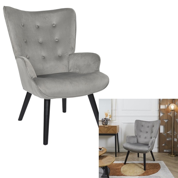 Fotel uszak Gulia szary sztruks - Intesi