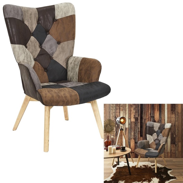 Fotel uszak Helsinki brązowy patchwork - Intesi