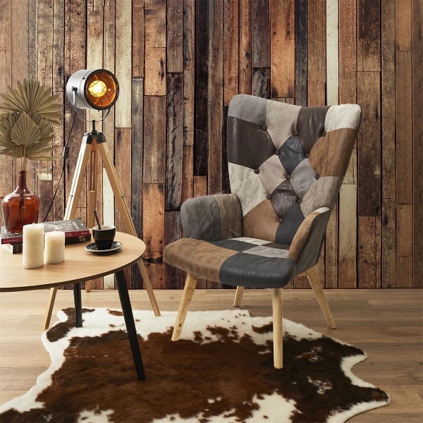 Fotel uszak Helsinki brązowy patchwork - Intesi