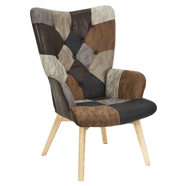 Fotel uszak Helsinki brązowy patchwork - Intesi