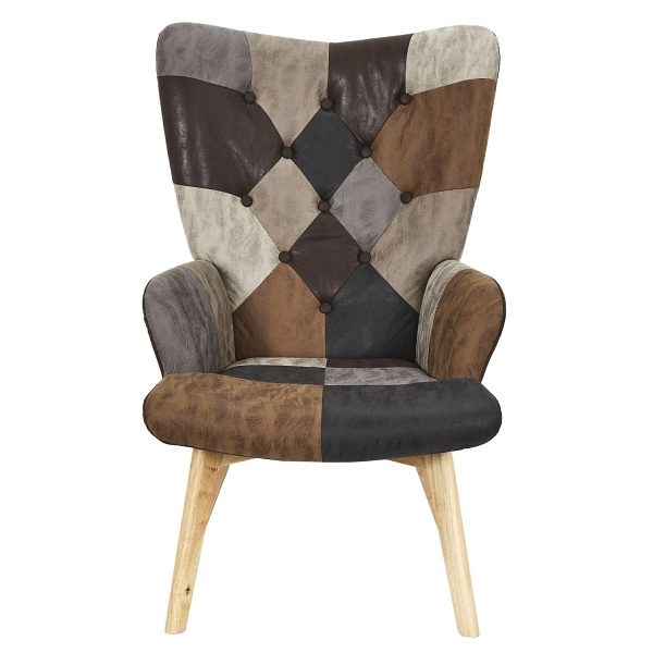 Fotel uszak Helsinki brązowy patchwork - Intesi
