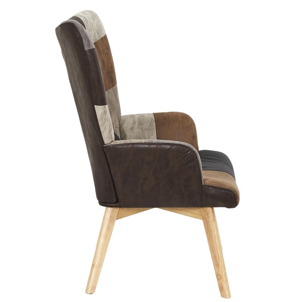 Fotel uszak Helsinki brązowy patchwork - Intesi