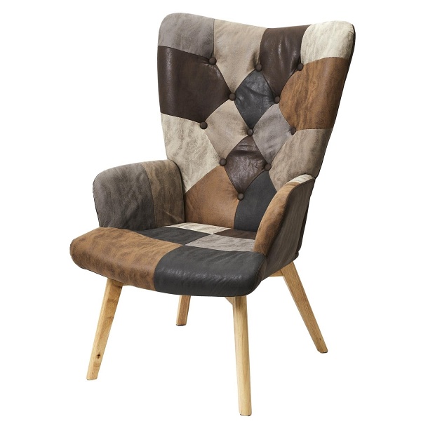 Fotel uszak Helsinki brązowy patchwork - Intesi
