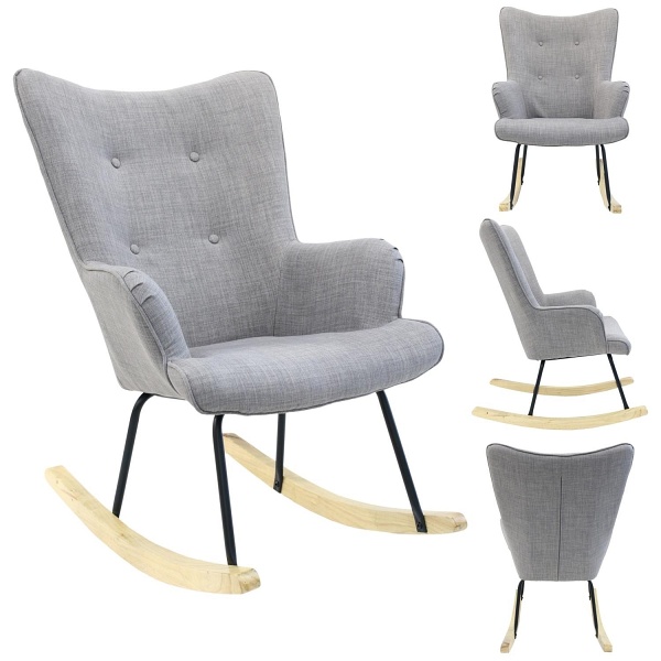 Fotel bujany Helsinki szary - Intesi