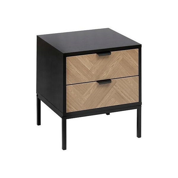 Szafka nocna Chevron z efektem naturalnego drewna - 5five simply smart