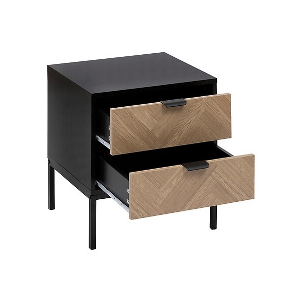 Szafka nocna Chevron z efektem naturalnego drewna - 5five simply smart