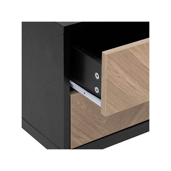 Szafka nocna Chevron z efektem naturalnego drewna - 5five simply smart