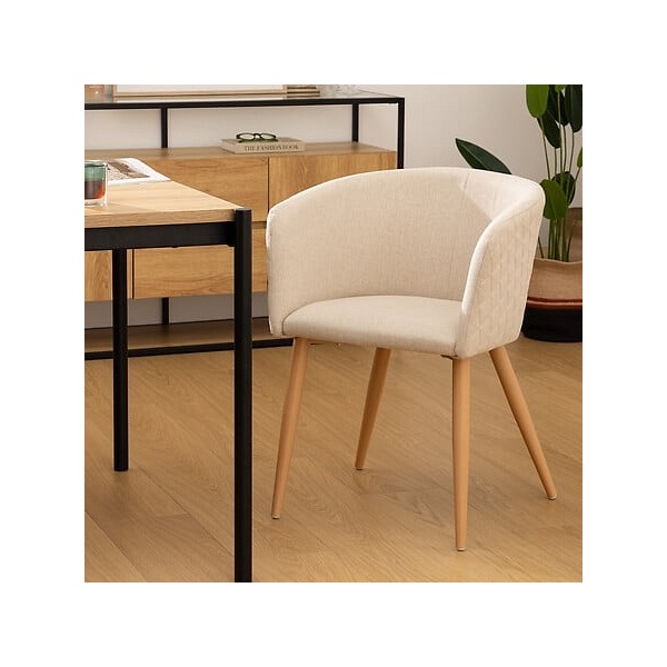 Krzesło Marlo beżowe/ naturalne nogi - Nordivo