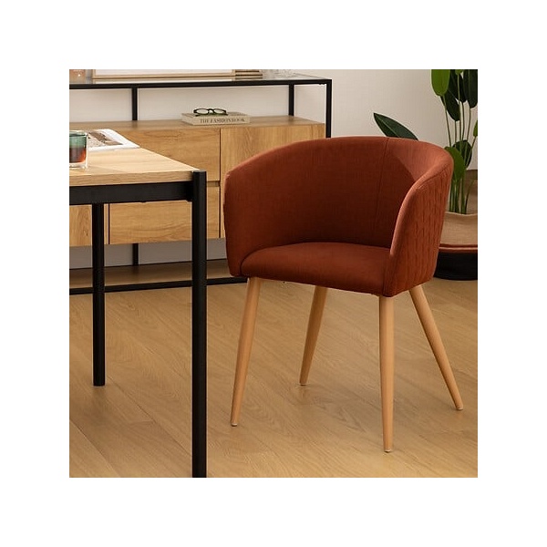 Krzesło Marlo terakotowe/ naturalne nogi - Nordivo