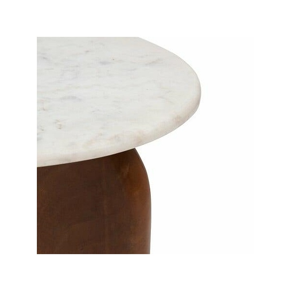 Stolik Nanda mango/marmur biały - Nordivo
