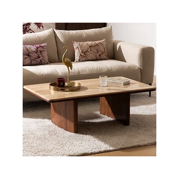 Stolik kawowy Jivan trawertyn - Nordivo