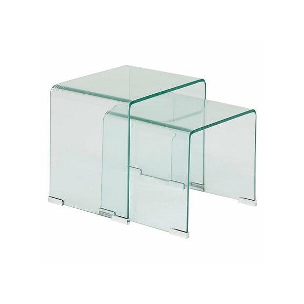 Zestaw 2 stolików Lenia szkło transparentne - Nordivo