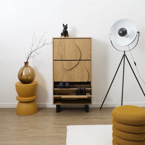 Szafka na buty Calypso dąb/czarna - Intesi