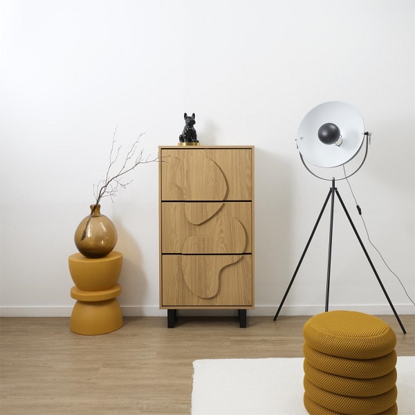 Szafka na buty Calypso dąb/czarna - Intesi