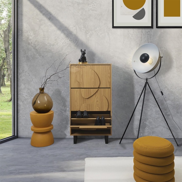 Szafka na buty Calypso dąb/czarna - Intesi