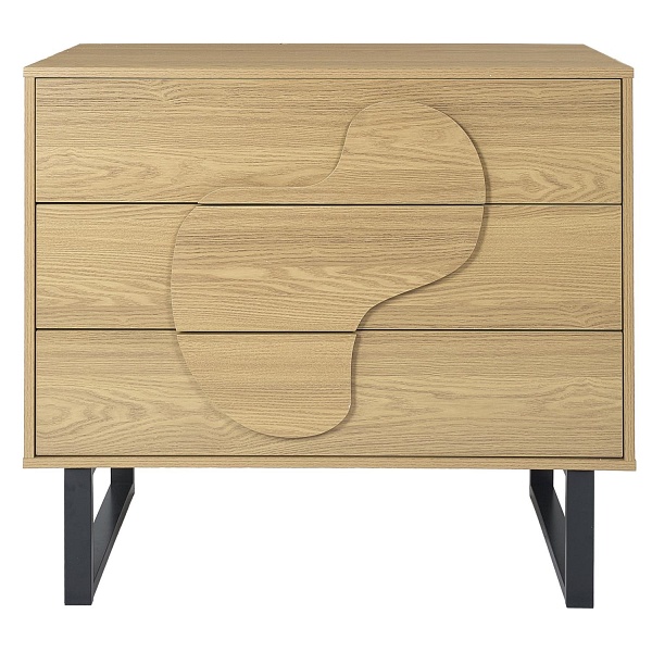 Komoda Calypso z 3 szufladami dąb/czarna - Intesi