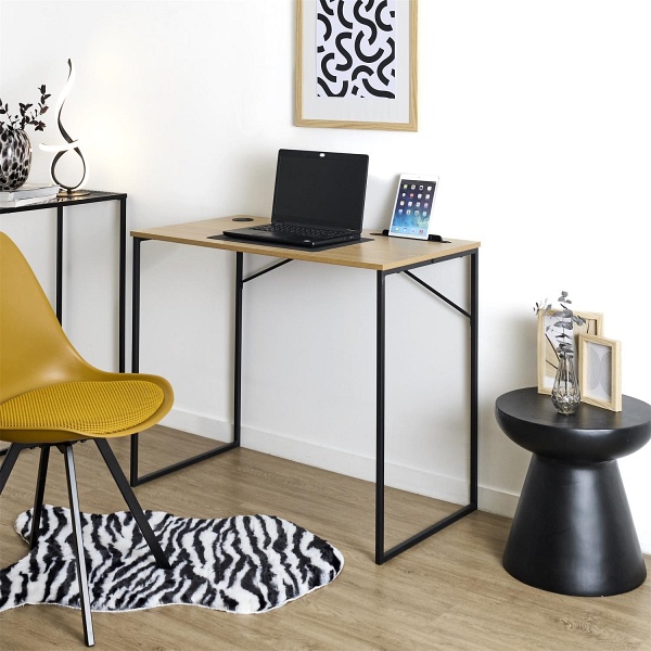 Biurko Link naturalne/czarne - Intesi