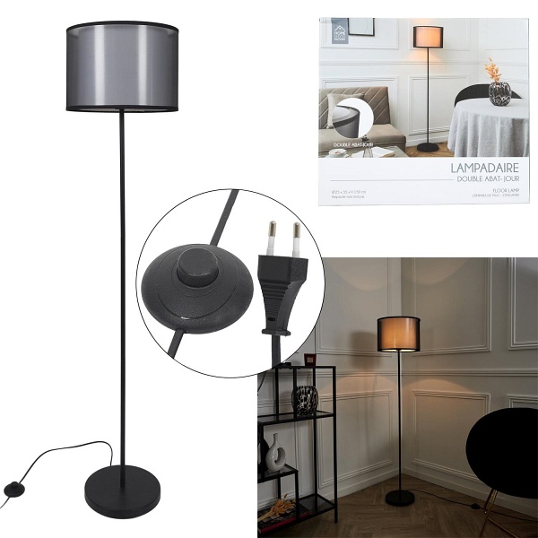 Lampa podłogowa Shade czarna - Intesi