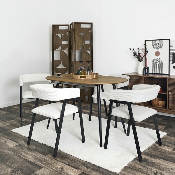 Krzesło Scott białe/czarne sztruks - Intesi