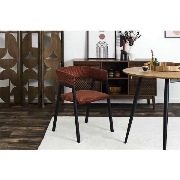 Krzesło Scott teracotta/czarne sztruks - Intesi