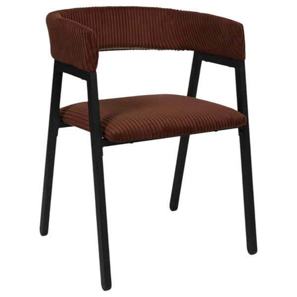 Krzesło Scott teracotta/czarne sztruks - Intesi