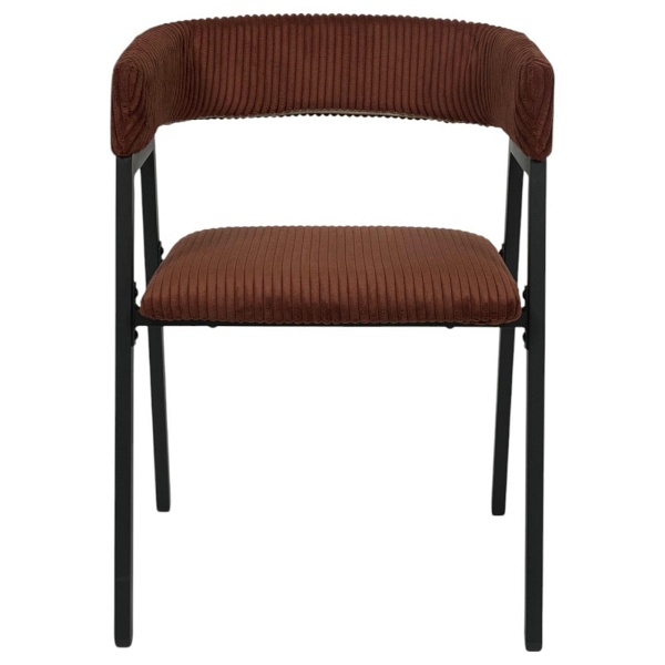 Krzesło Scott teracotta/czarne sztruks - Intesi