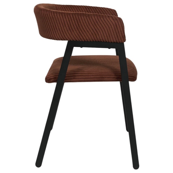 Krzesło Scott teracotta/czarne sztruks - Intesi