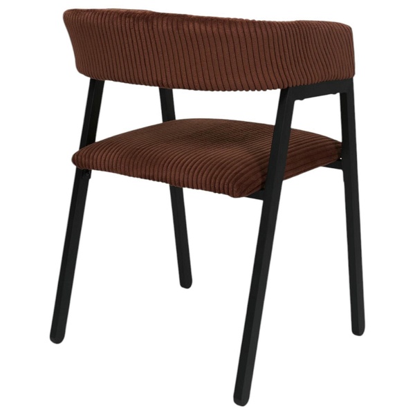 Krzesło Scott teracotta/czarne sztruks - Intesi