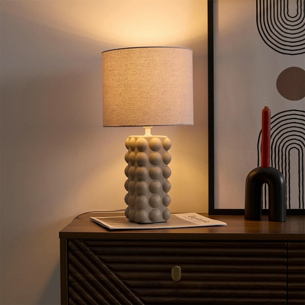 Lampka stołowa Ramil ceramiczna beżowa - Intesi