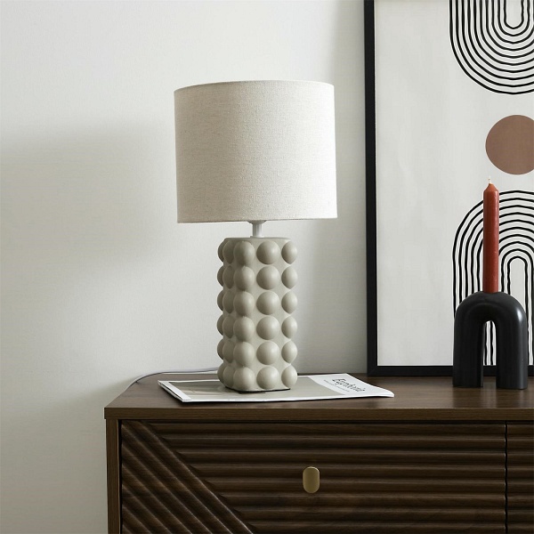 Lampka stołowa Ramil ceramiczna beżowa - Intesi