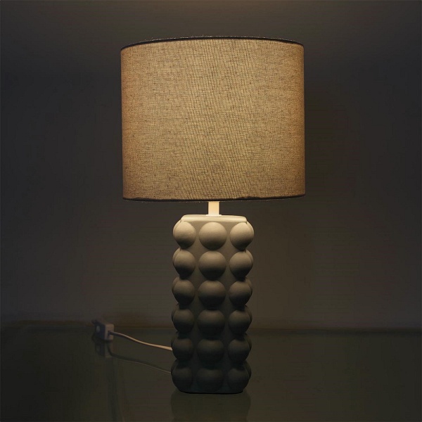 Lampka stołowa Ramil ceramiczna beżowa - Intesi