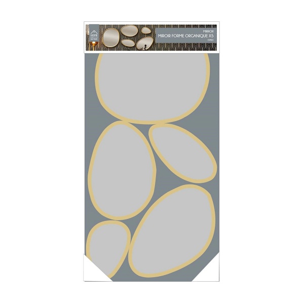 Zestaw 5 luster Organic Shape złote - Intesi