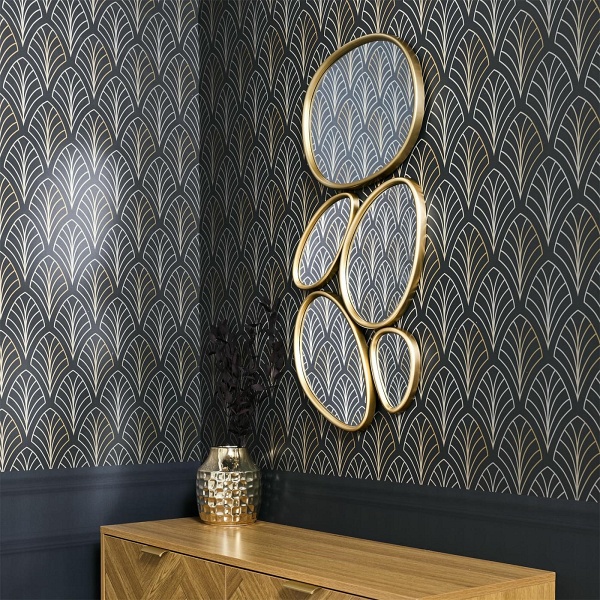 Zestaw 5 luster Organic Shape złote - Intesi