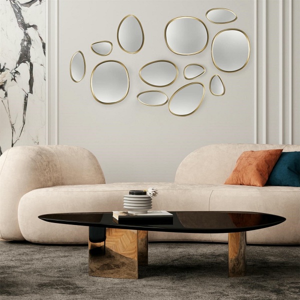 Zestaw 5 luster Organic Shape złote - Intesi