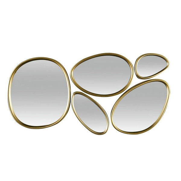 Zestaw 5 luster Organic Shape złote - Intesi