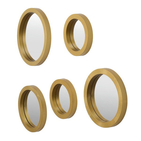 Zestaw 5 luster Gilded okragłe złote - Intesi