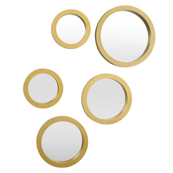 Zestaw 5 luster Gilded okragłe złote - Intesi
