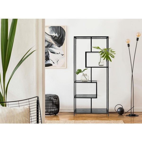 Regał Seaford II czarny - ACTONA