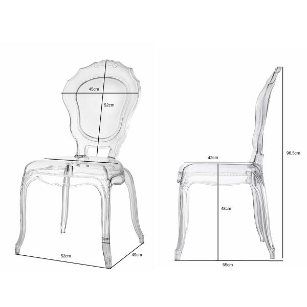 Krzesło transparentne Queen - Intesi