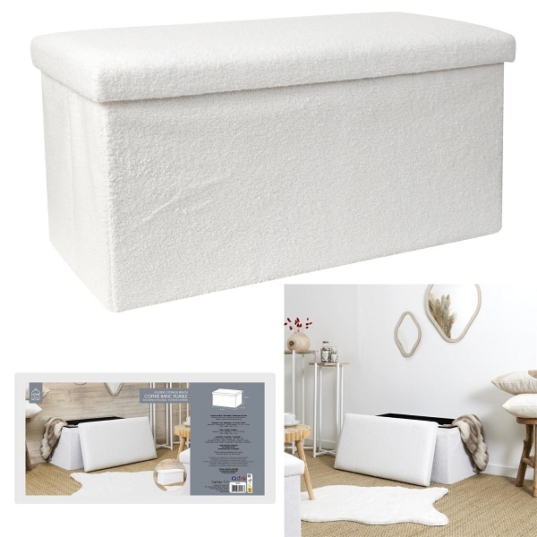 Pufa Intesi Velse boucle biała składana - Intesi