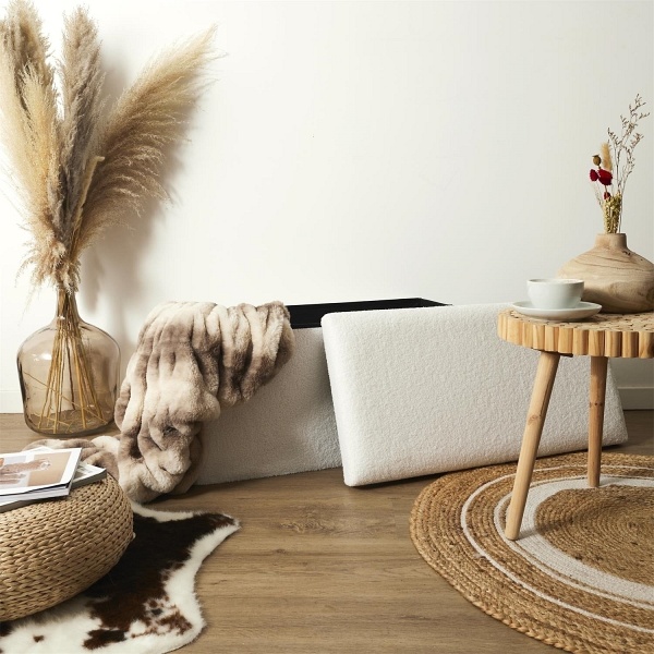 Pufa Intesi Velse boucle biała składana - Intesi