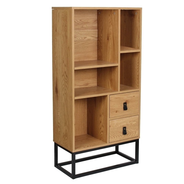 Regał Abbott dąb/czarny - Intesi