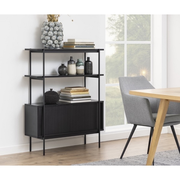 Regał z szafką Angus czarny - ACTONA